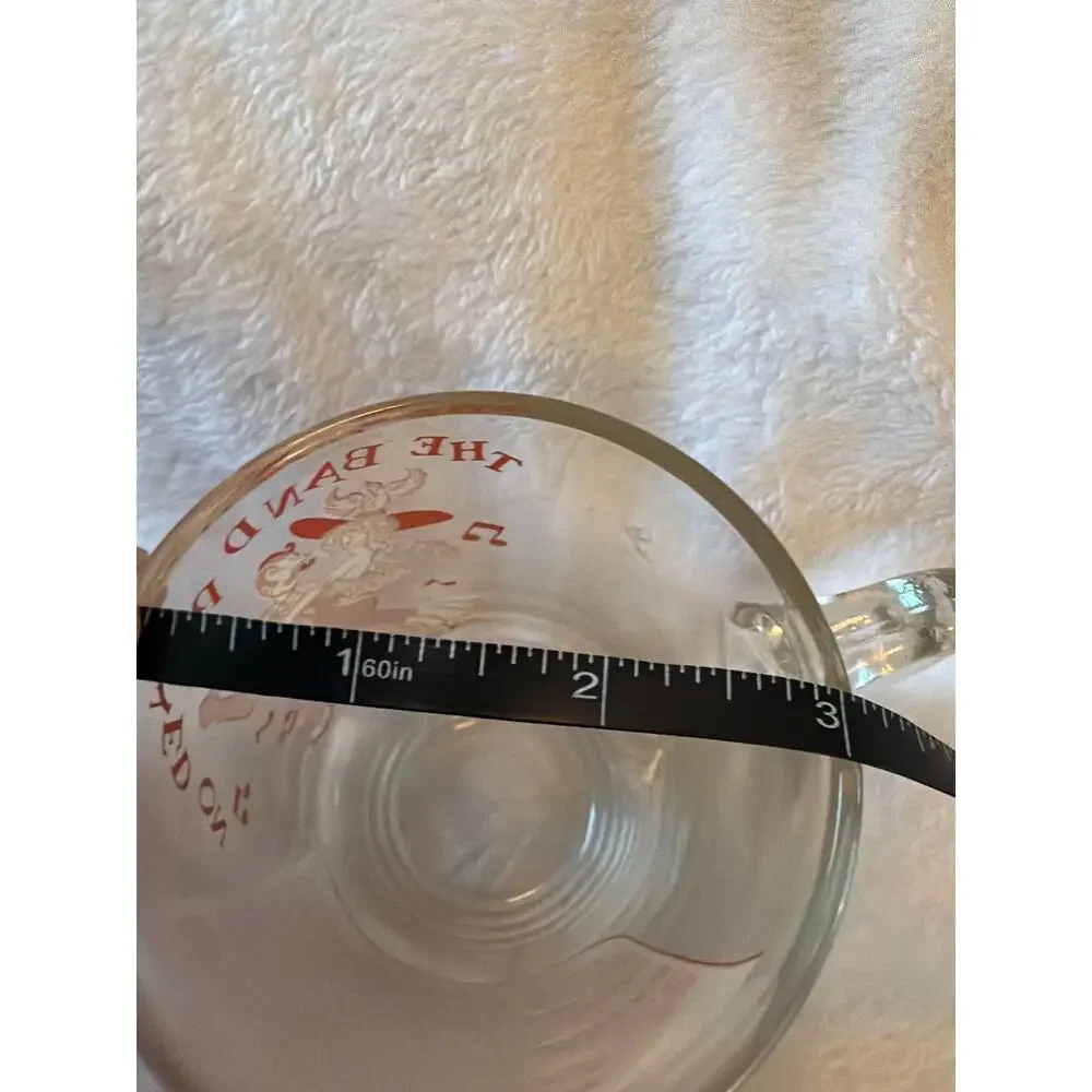 VTG Hazel Atlas The Band Played On Song Lyrics Glass Mug Dancing Couple Red 5